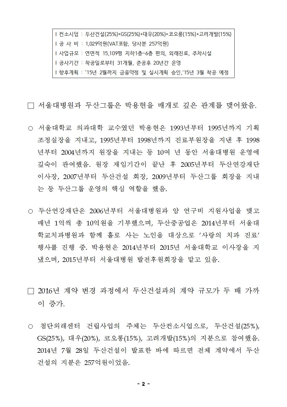 [보도자료] 서울대병원, 재벌기업의 돈벌이를 위한 특혜 사업 (0926 배포)002.jpg